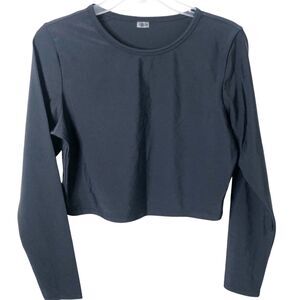 Old Navy Women's NWT OLX Crop Long Sleeve Rashguard in Ebony Size Large